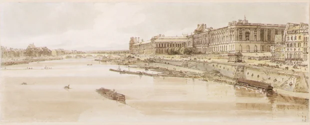 PD.5-1983 Uitzicht op het Louvre en de Pont des Tuileries vanaf de Pont Neuf, c.1801